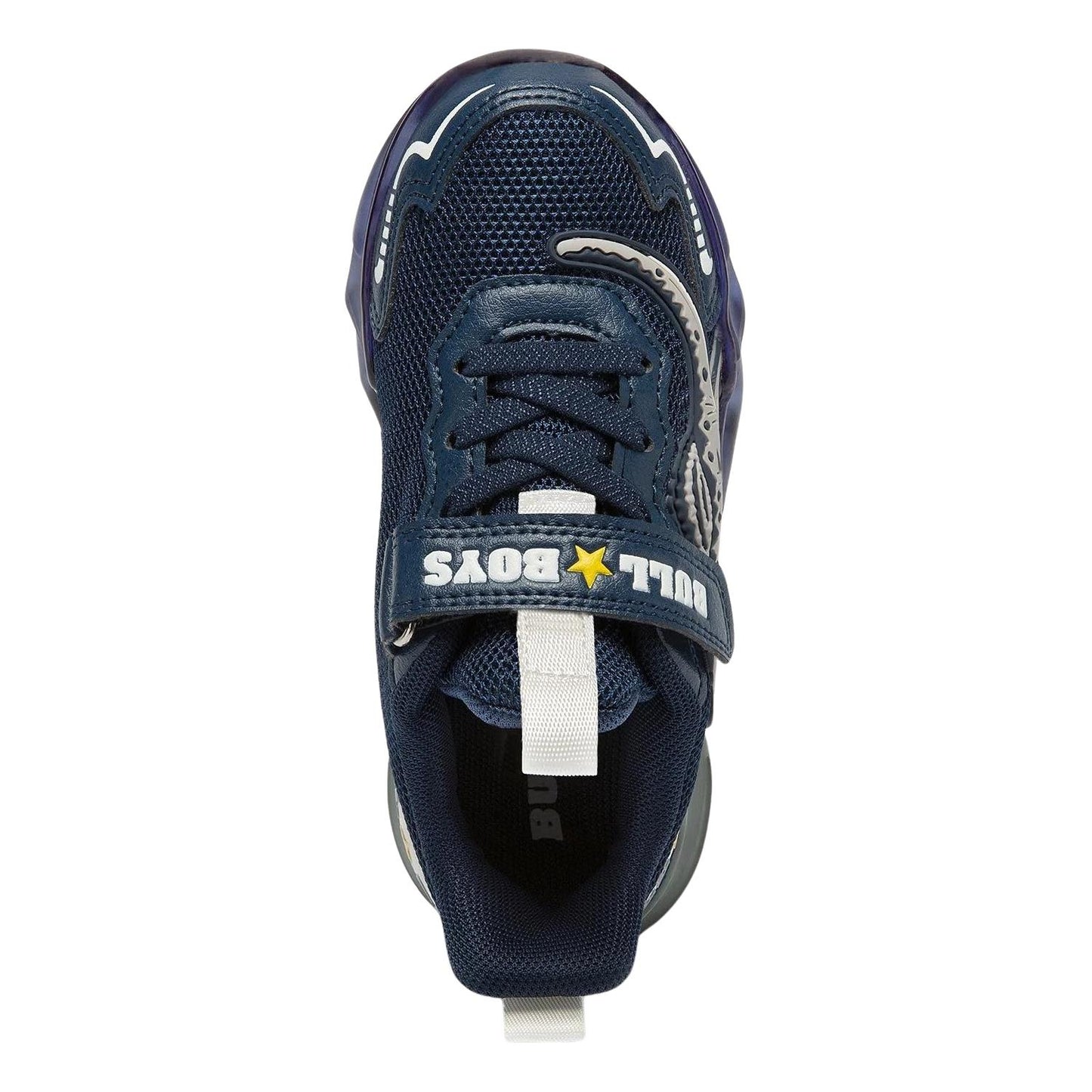 Bull Boys DNAL3360 (AE01) Spinosauro Navy Blue Dinosaur Light Up Trainers