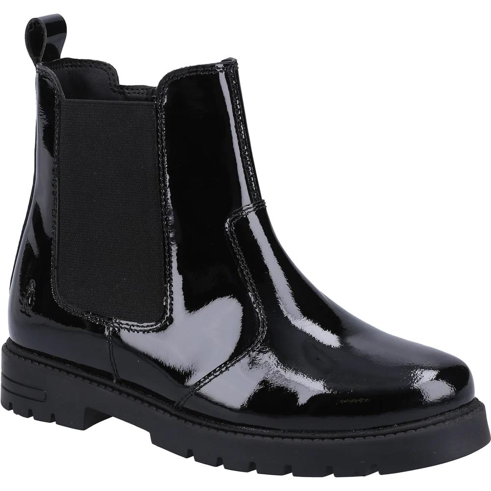 Hush Puppies Girls Laura Patent Side Zip Chelsea Boots