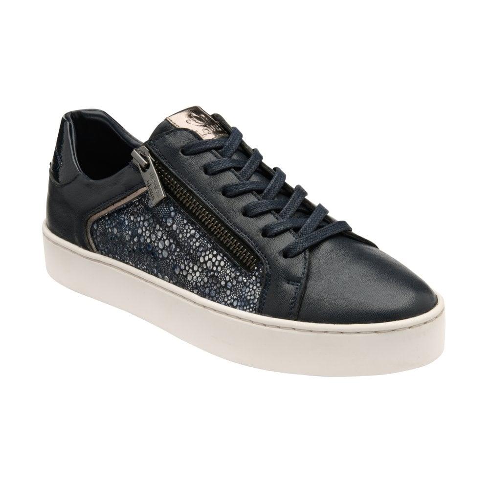 Lotus Sherese Navy/Print Leather Trainers
