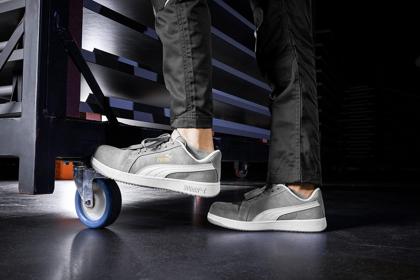 Puma Mens Iconic Suede Grey Low Composite Work Safety Trainers