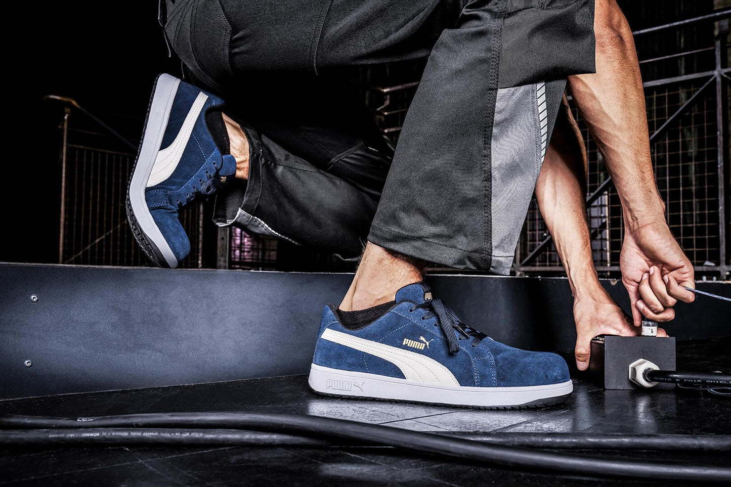 Puma Mens Iconic Suede Navy Low Composite Work Safety Trainers