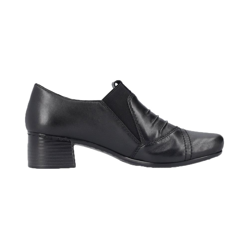 Rieker Womens 41657-00 Black Elasticated Slip On Leather Shoes