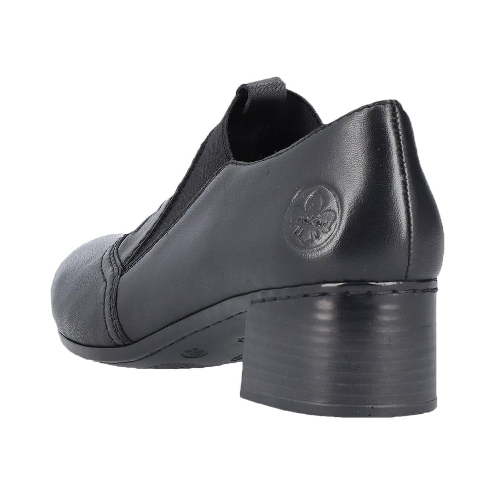 Rieker Womens 41657-00 Black Elasticated Slip On Leather Shoes