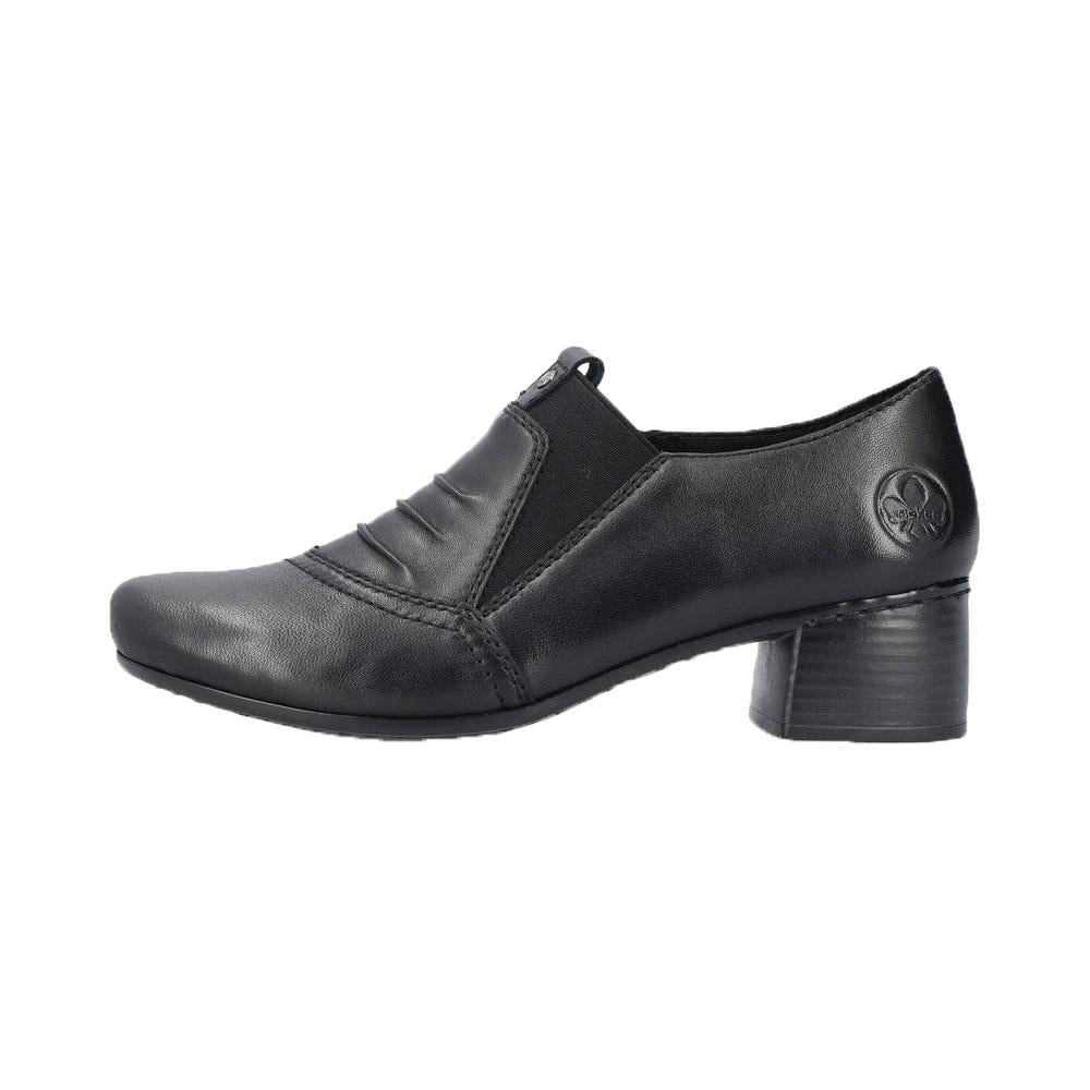 Rieker Womens 41657-00 Black Elasticated Slip On Leather Shoes
