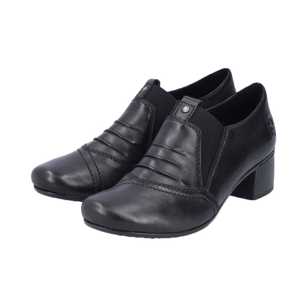 Rieker Womens 41657-00 Black Elasticated Slip On Leather Shoes