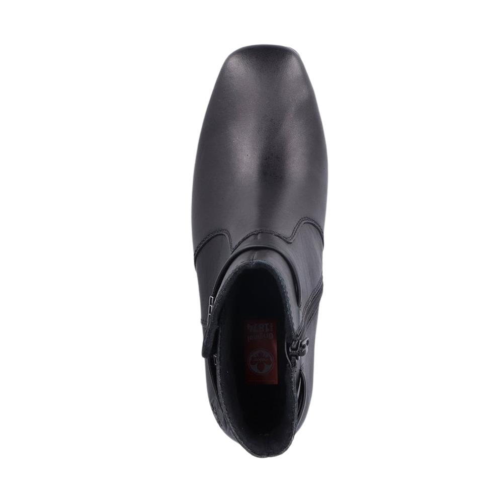 Rieker Womens 70973-00 Black Leather Ankle Boots
