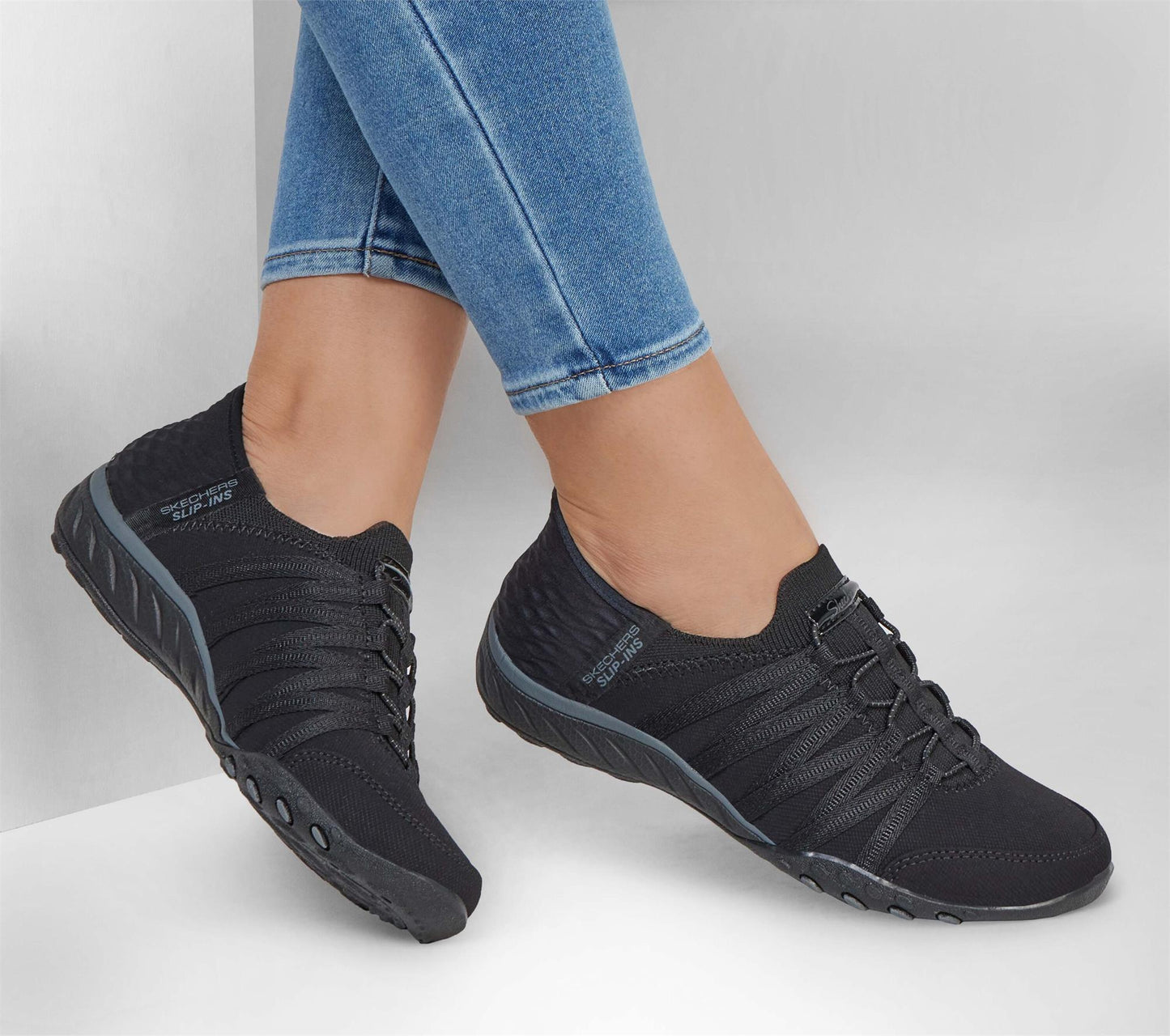 Skechers Slip ins Black Shoes 100593/BBK