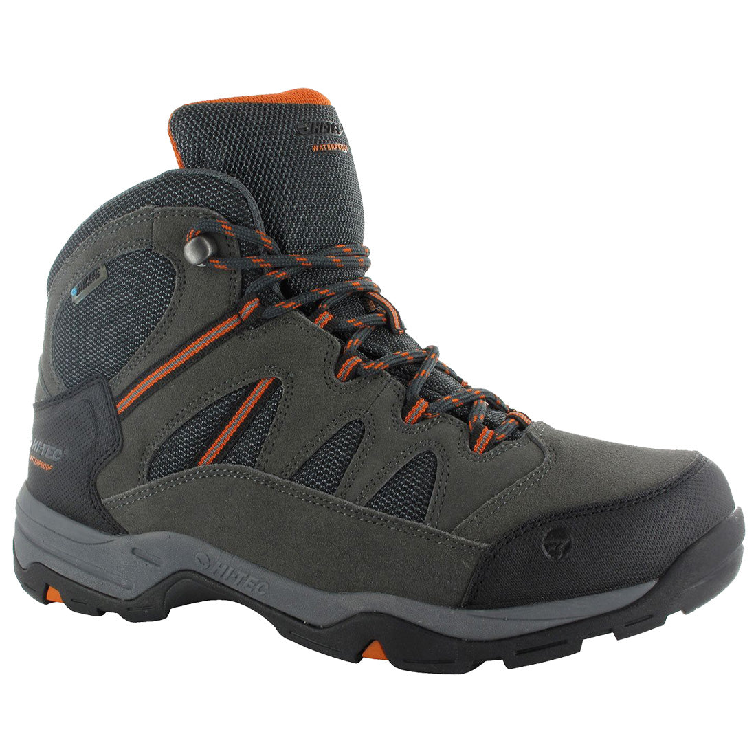 Hi Tec Mens Bandera II Wide Mid Char/Orange Hiking Boots