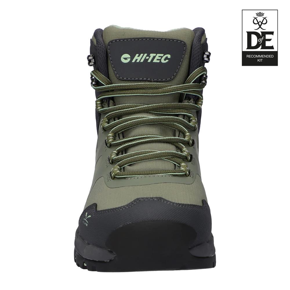 Hi-Tec Ladies Psych Waterproof Carbon/Olive D of E Vegan Hiking Walking Boots