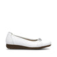Rieker Womens L9360-80 White Leather Ballet Pumps Shoes