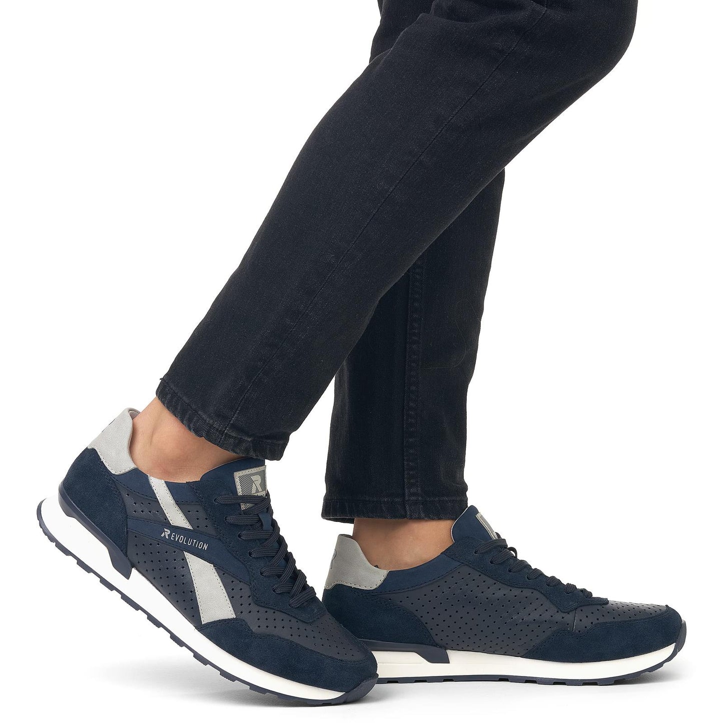 Rieker Mens U0302-15 Blue R-Evolution Lace Up Trainers