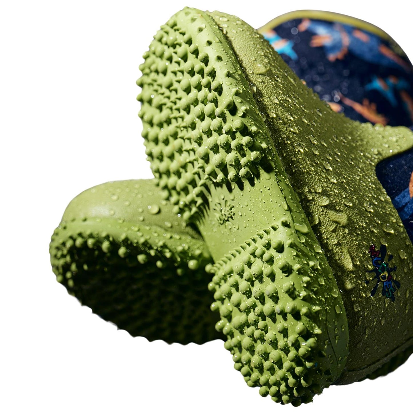 Muddies Puddle Dino Lime Infants Kids Warm Wellies Boots