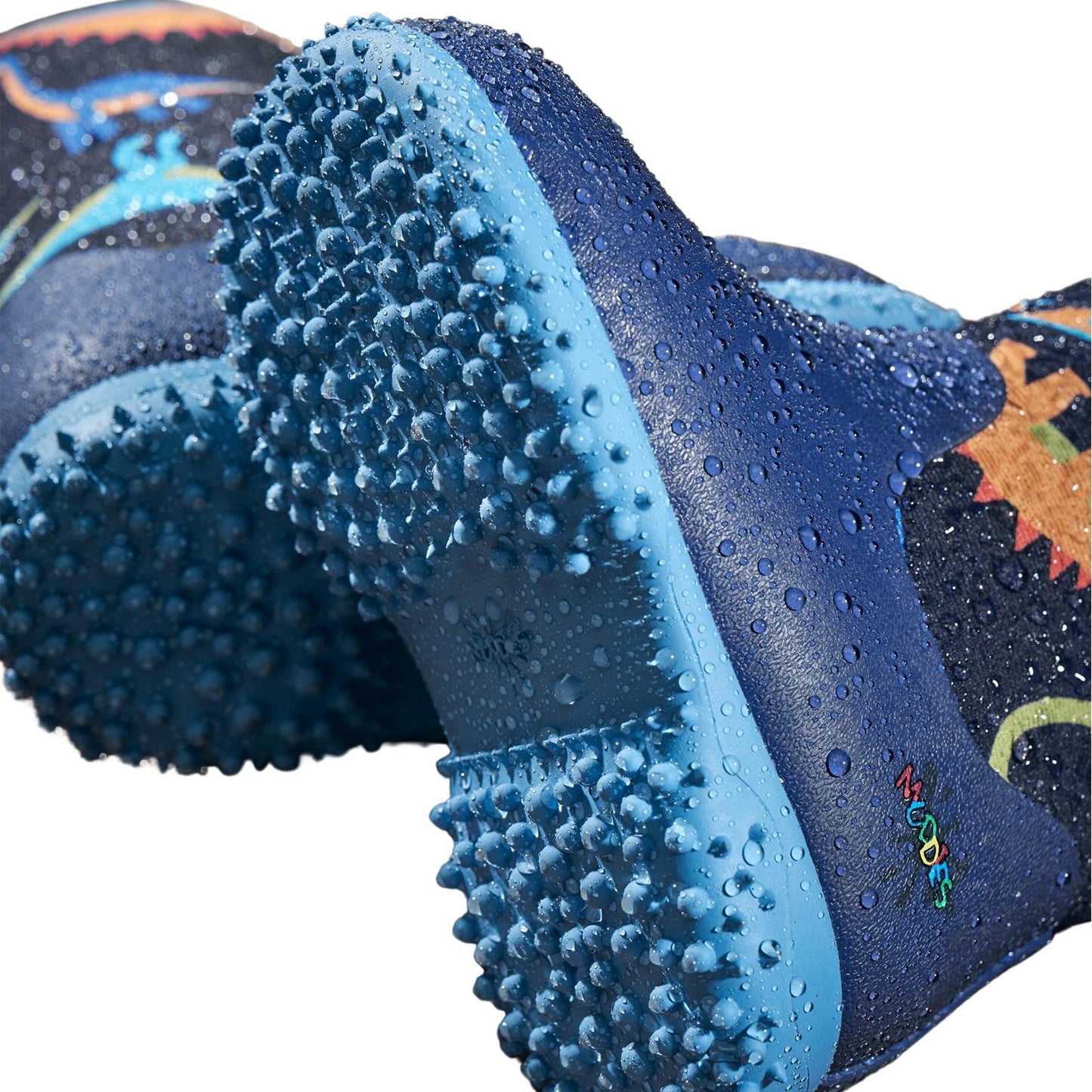 Muddies Puddle Dino Blue Infants Kids Warm Wellies Boots