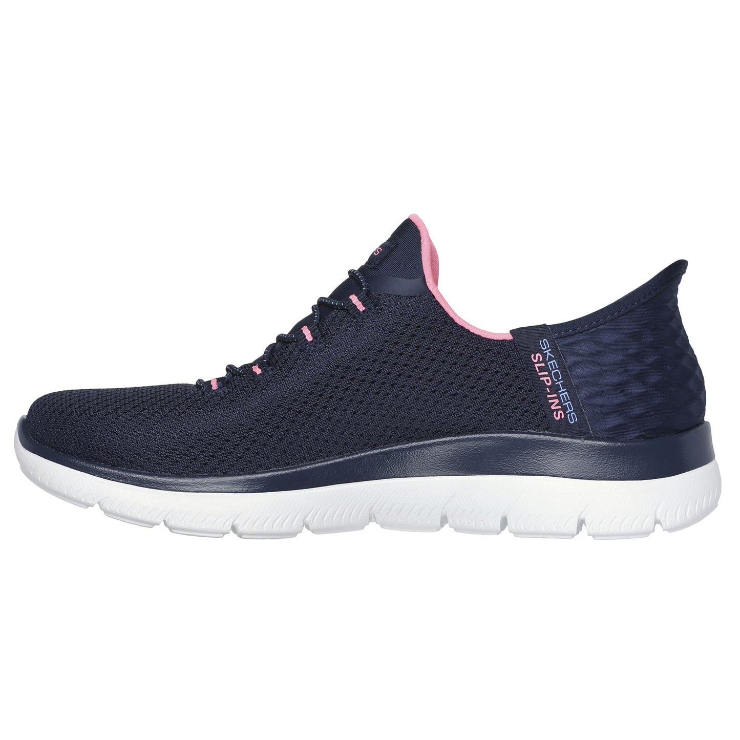 Skechers Womens Summits Diamond Dream Navy/Pink Hands Free Slip Ins Trainers