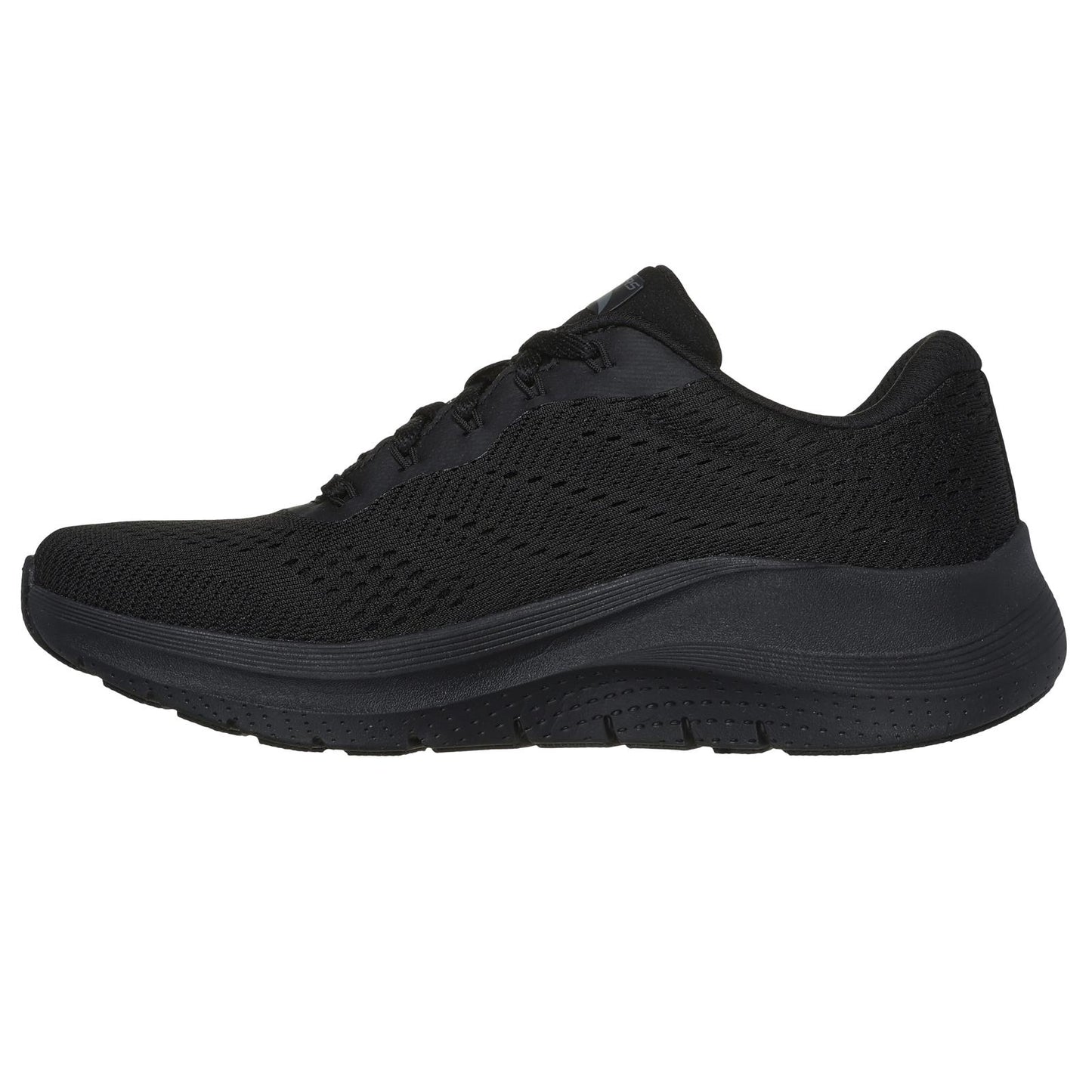 Skechers WomensArch Fit Big League Black Vegan Trainers Shoes