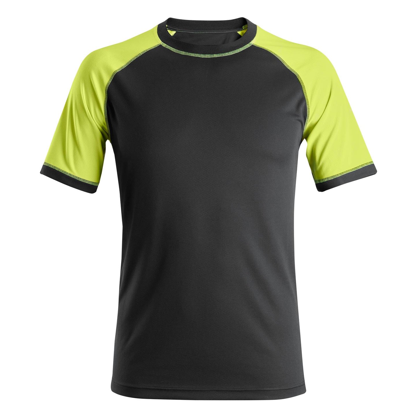 Snickers Workwear Neon Hi-Vis T-Shirt Black Yellow 2505