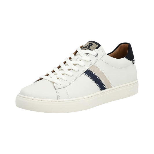 Rieker Mens U0705-80 White Leather Lace Up Wide Fit Casual Shoes Trainers