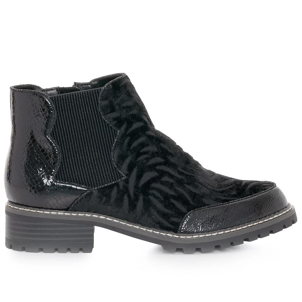 Ruby Shoo Ronni Black Vegan Low Heeled Ankle Boots