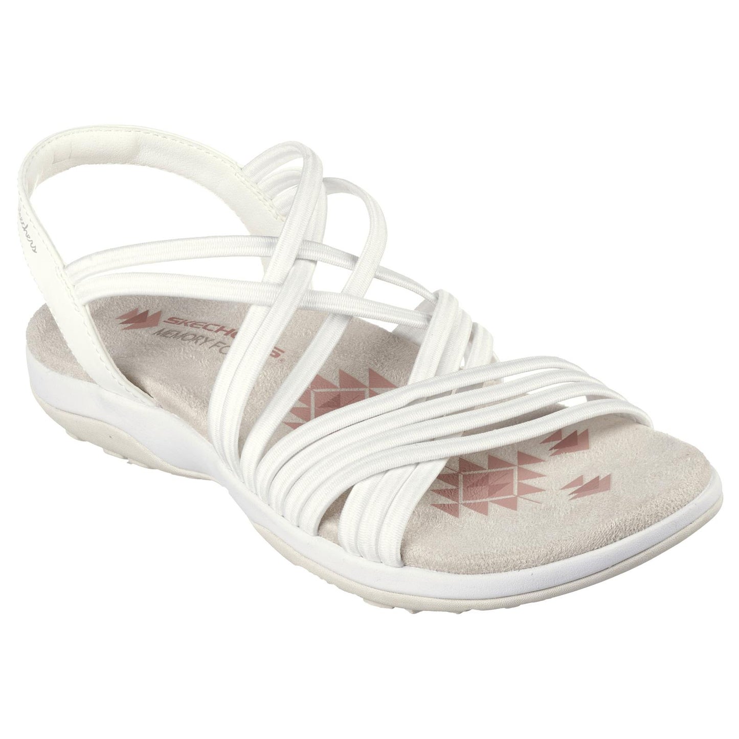 Skechers Womens Reggae Slim Sunnyside White Strappy Vegan Sandals