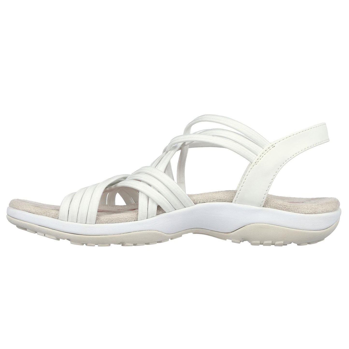 Skechers Womens Reggae Slim Sunnyside White Strappy Vegan Sandals