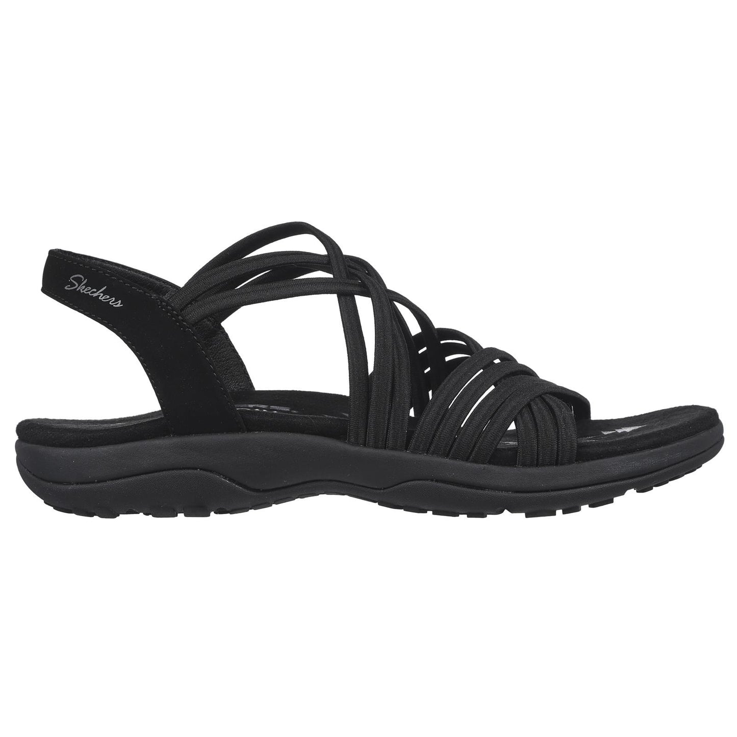 Skechers Womens Reggae Slim Sunnyside Black Strappy Vegan Sandals
