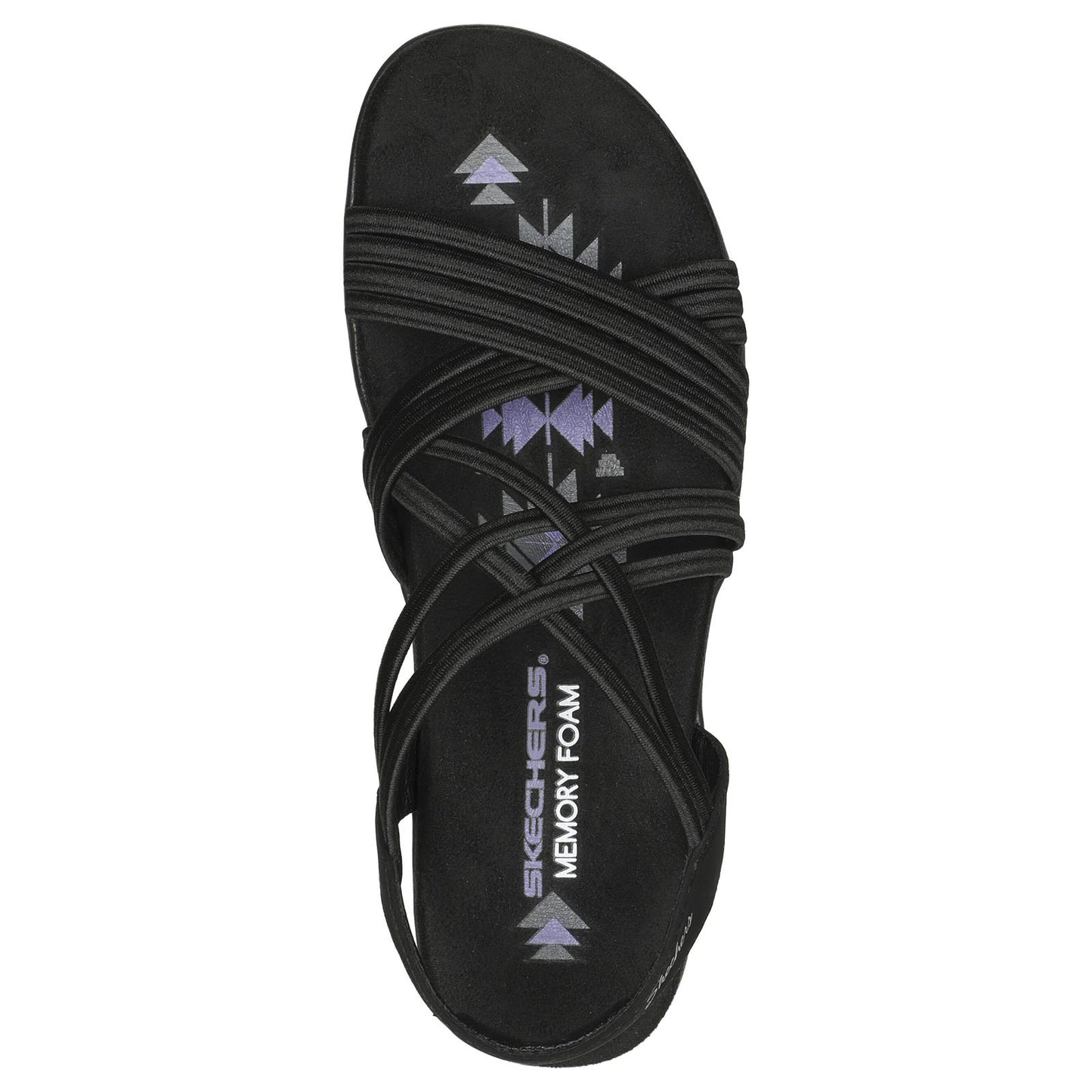 Skechers Womens Reggae Slim Sunnyside Black Strappy Vegan Sandals