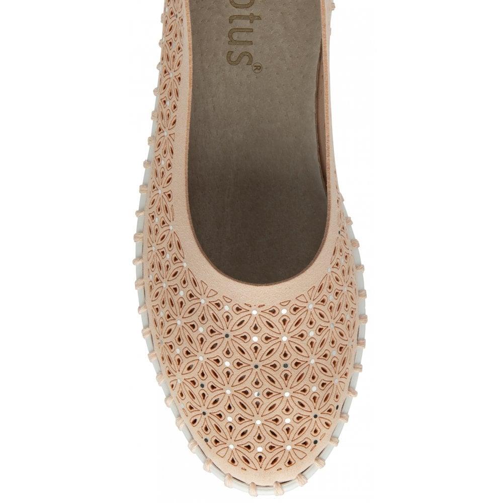 Lotus Womens Ewelina Slip On Shoes Floral Ladies Pumps ULS468 Pink