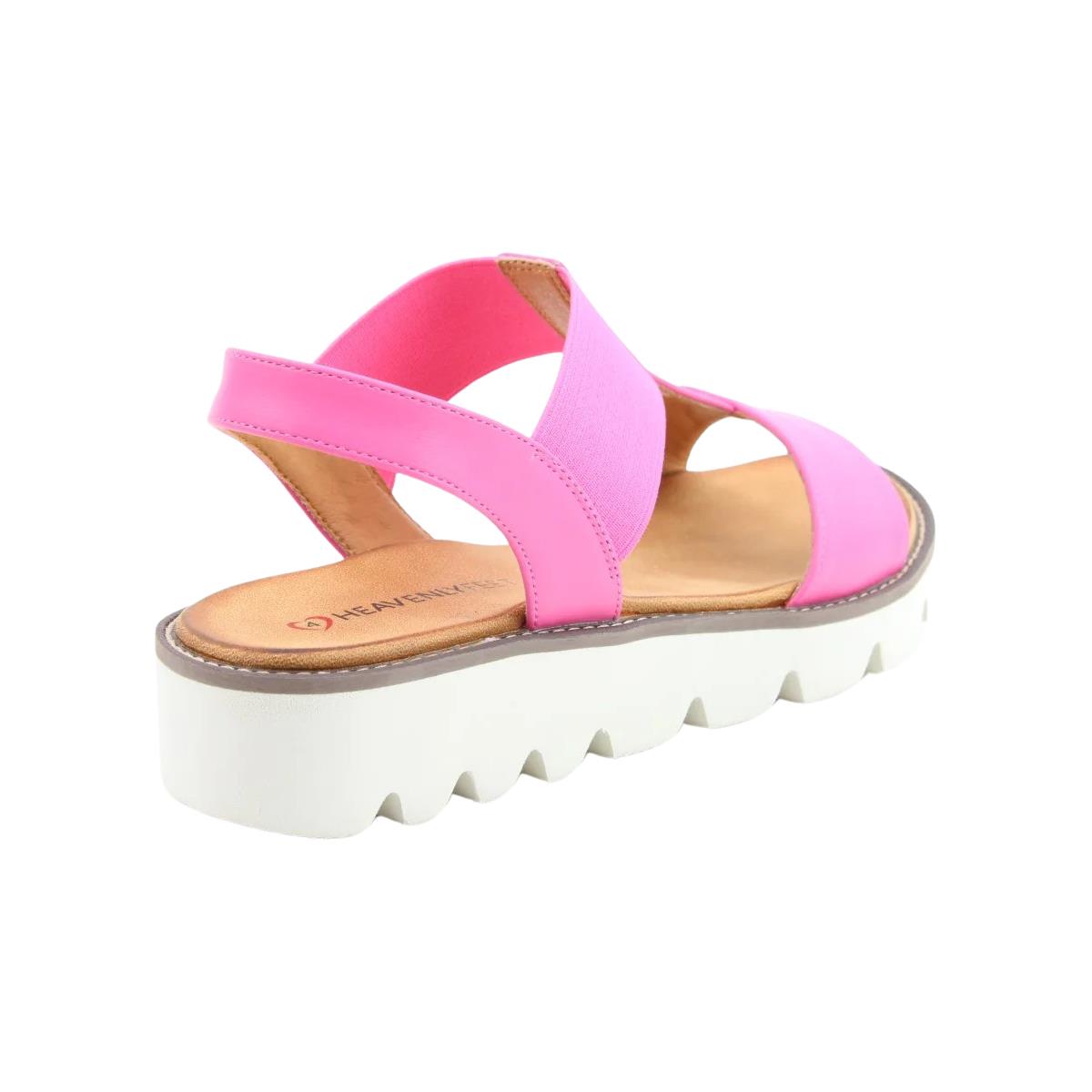 Heavenly Feet Womens Ritz Hot Pink Platform Vegan Sandals