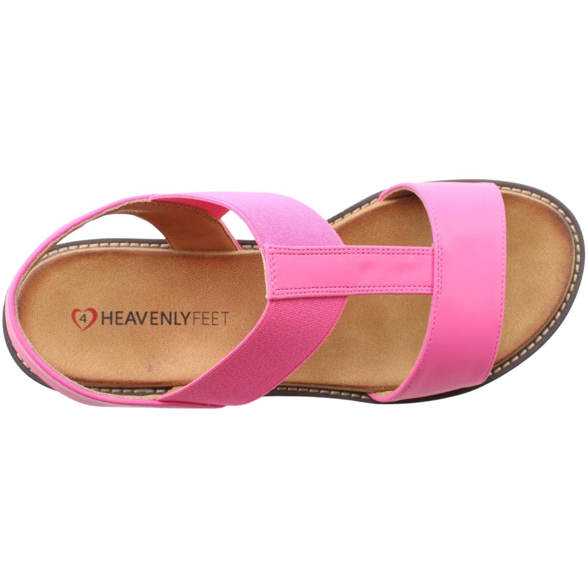 Heavenly Feet Womens Ritz Hot Pink Platform Vegan Sandals