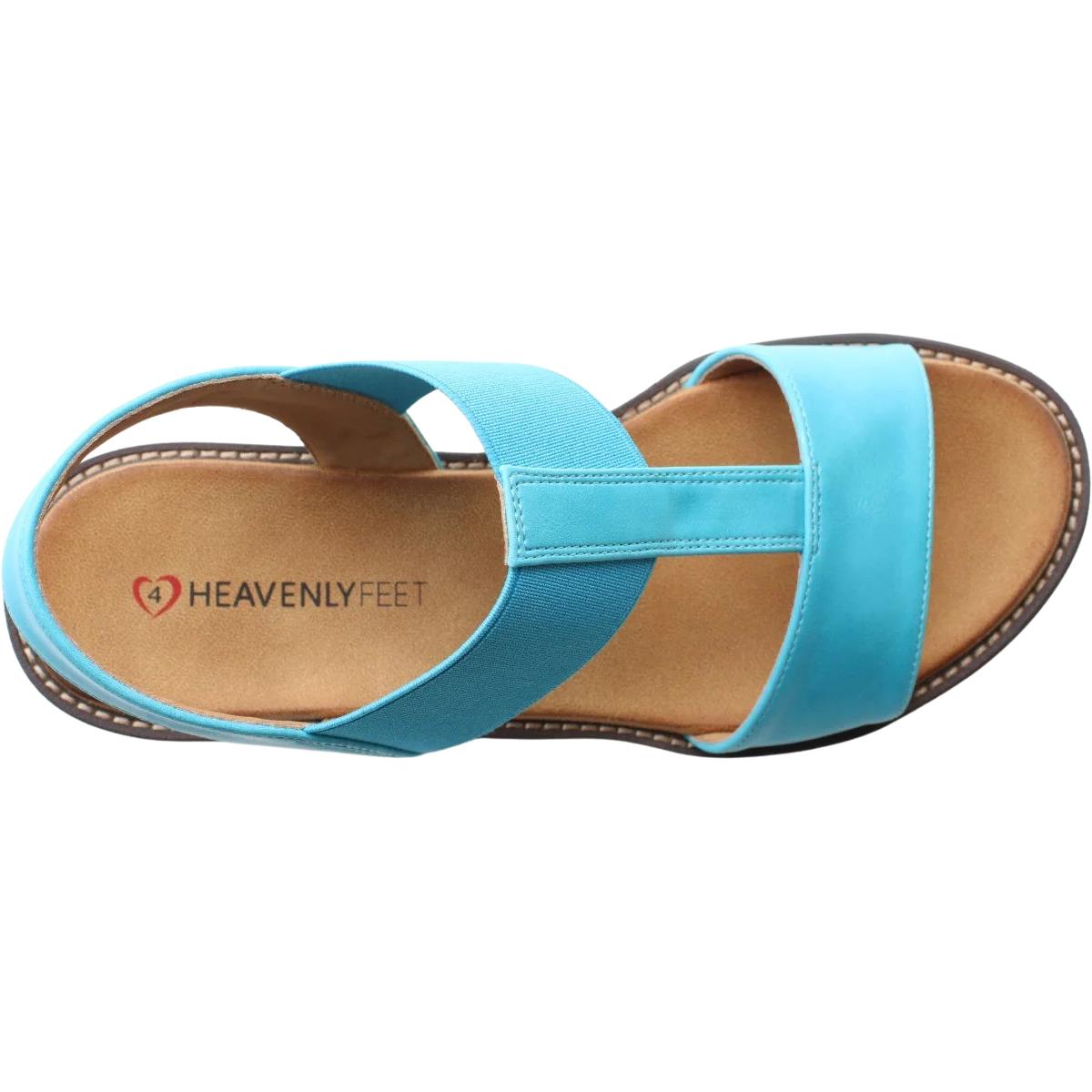 Heavenly Feet Womens Ritz Turquoise Platform Vegan Sandals