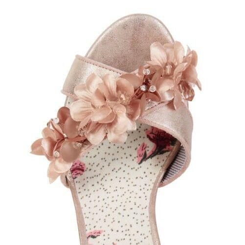 Ladies Ruby Shoo Ellen Champagne Floral Vegan Friendly Sandals Shoes