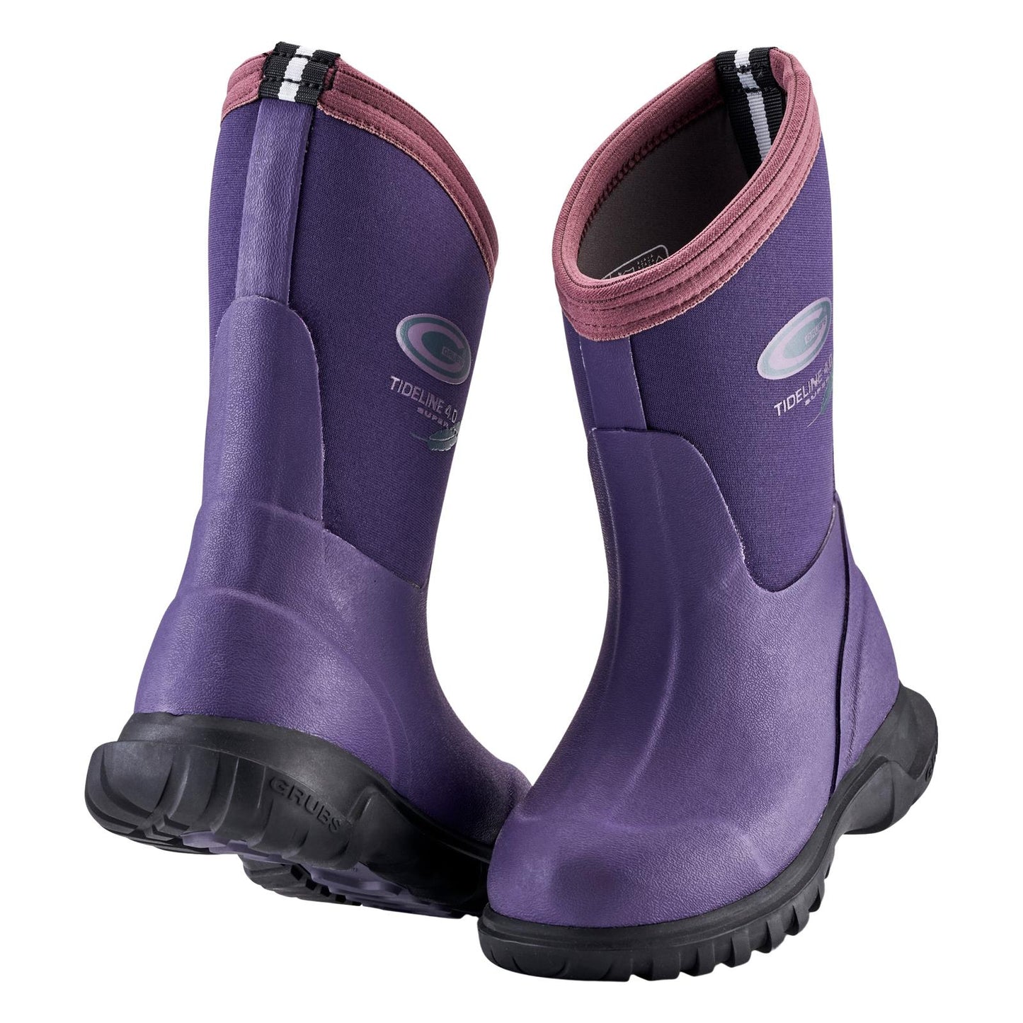 Grubs Tideline Plum Kids Warm Lightweight Wellies Boots