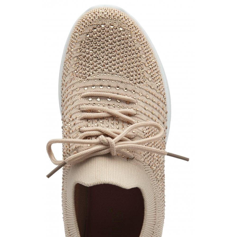 Lotus Robuck Pink Sparkly Knitted Slip On Trainers