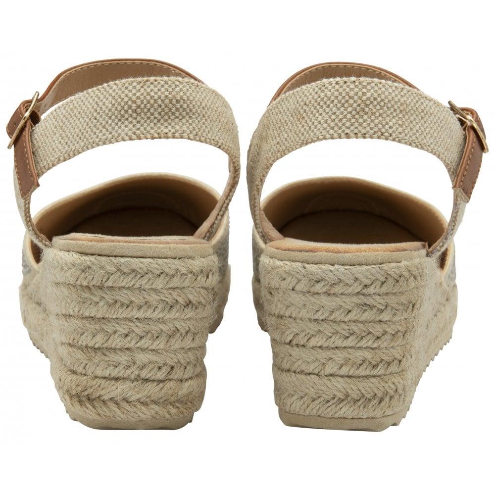 Lotus Womens Bianka Natural Diamante Espadrille Low Wedge Shoes