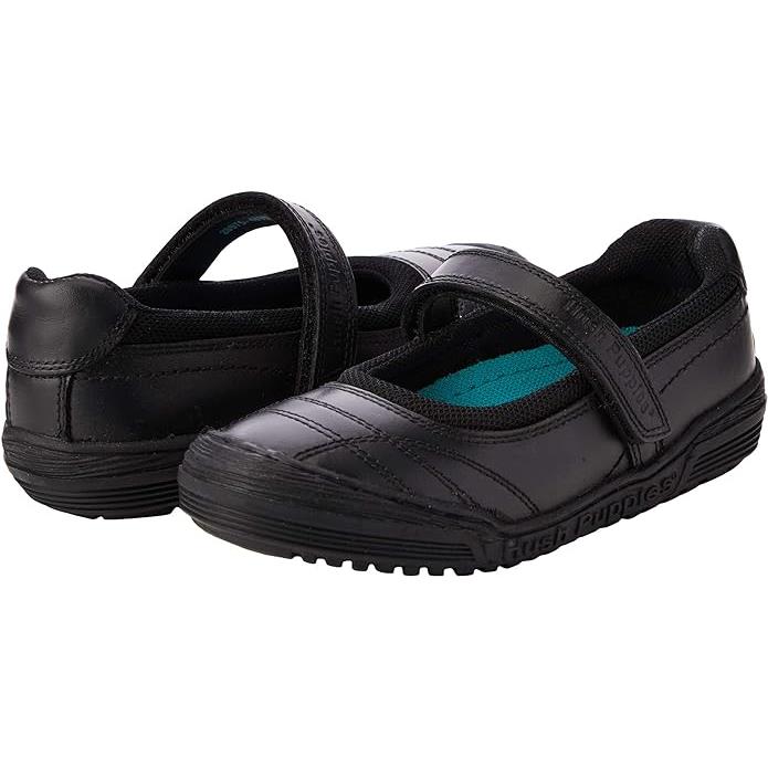 Hush Puppies Amelia Black Leather Mary Jane School Shoes
