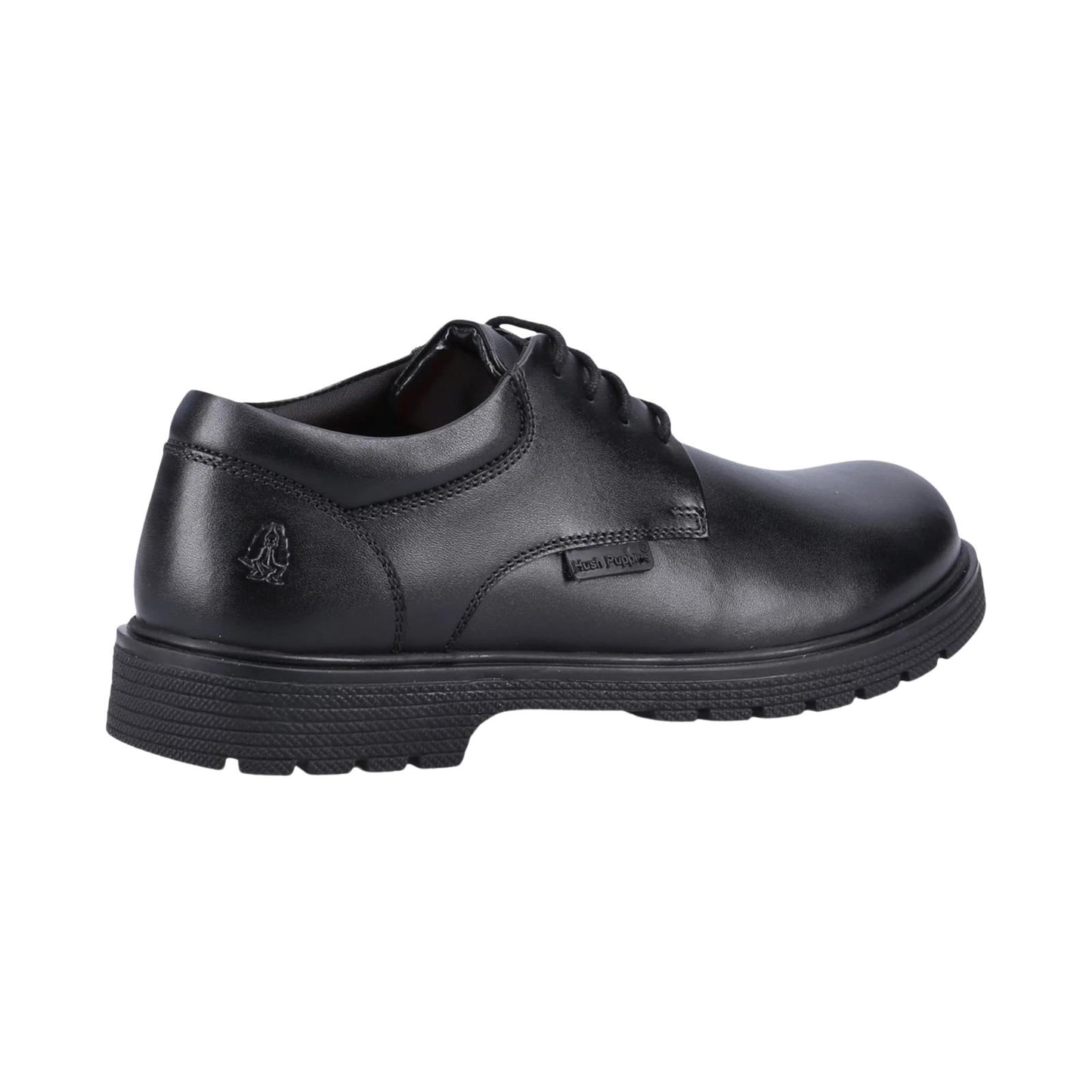 Hush Puppies Boys Tristan Snr Black Leather Lace Up School Shoes