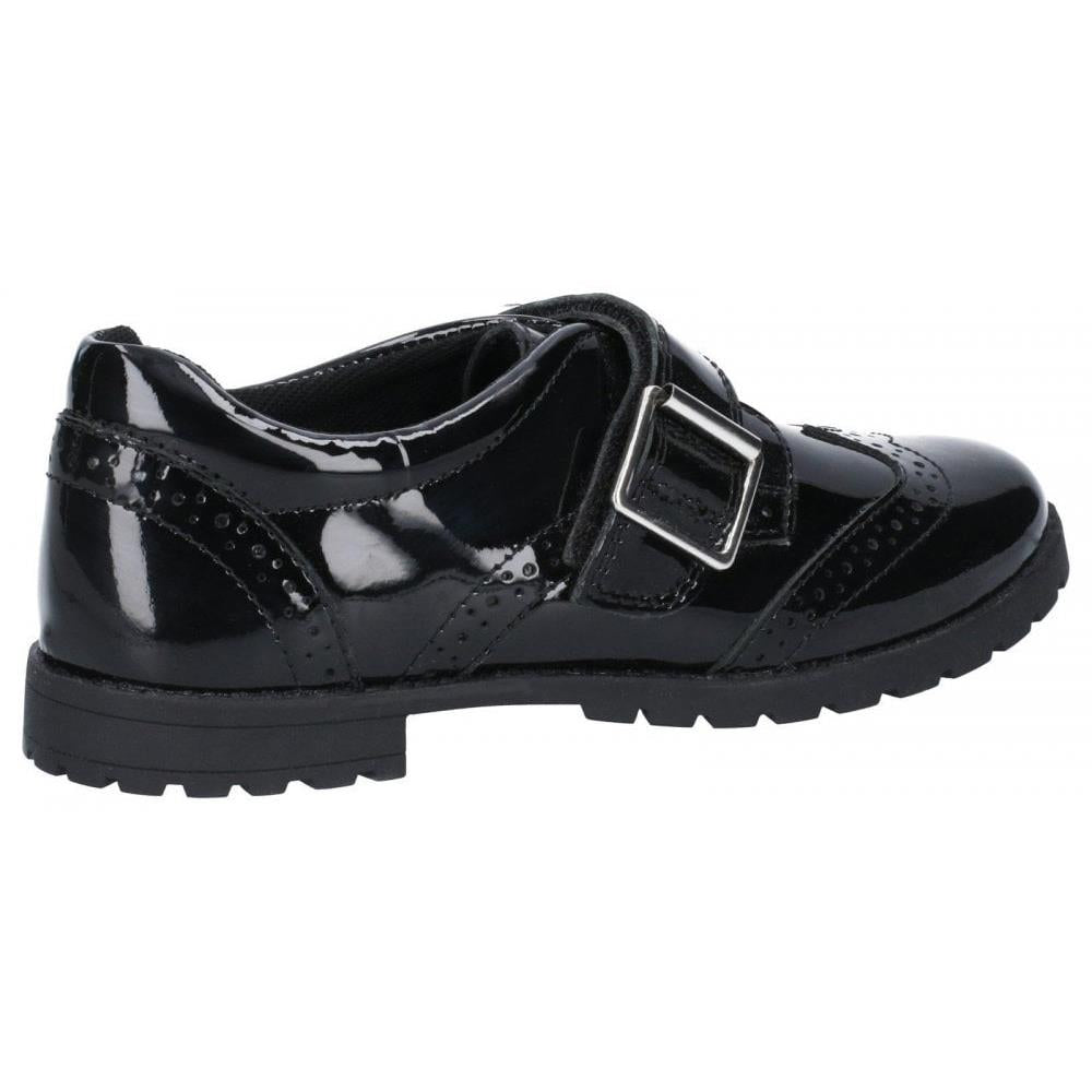 Hush Puppies Emily Black Patent Leather Brogue School Shoes
