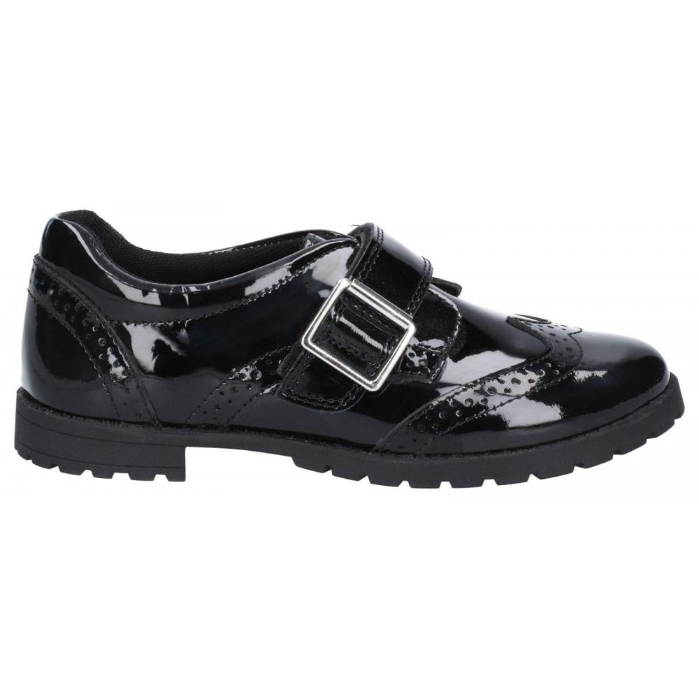 Hush Puppies Emily Black Patent Leather Brogue School Shoes