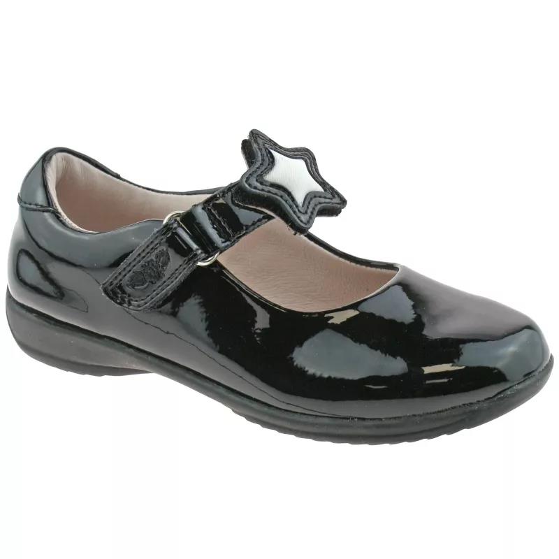 Lelli Kelly LK8640 (DB01) Colourissima Star Black Patent School Shoes G Fitting