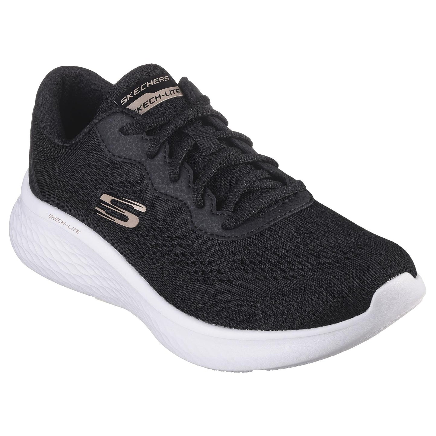 Skechers Skechlite Pro Perfect Time Black Rose Gold Vegan Trainers Shoes