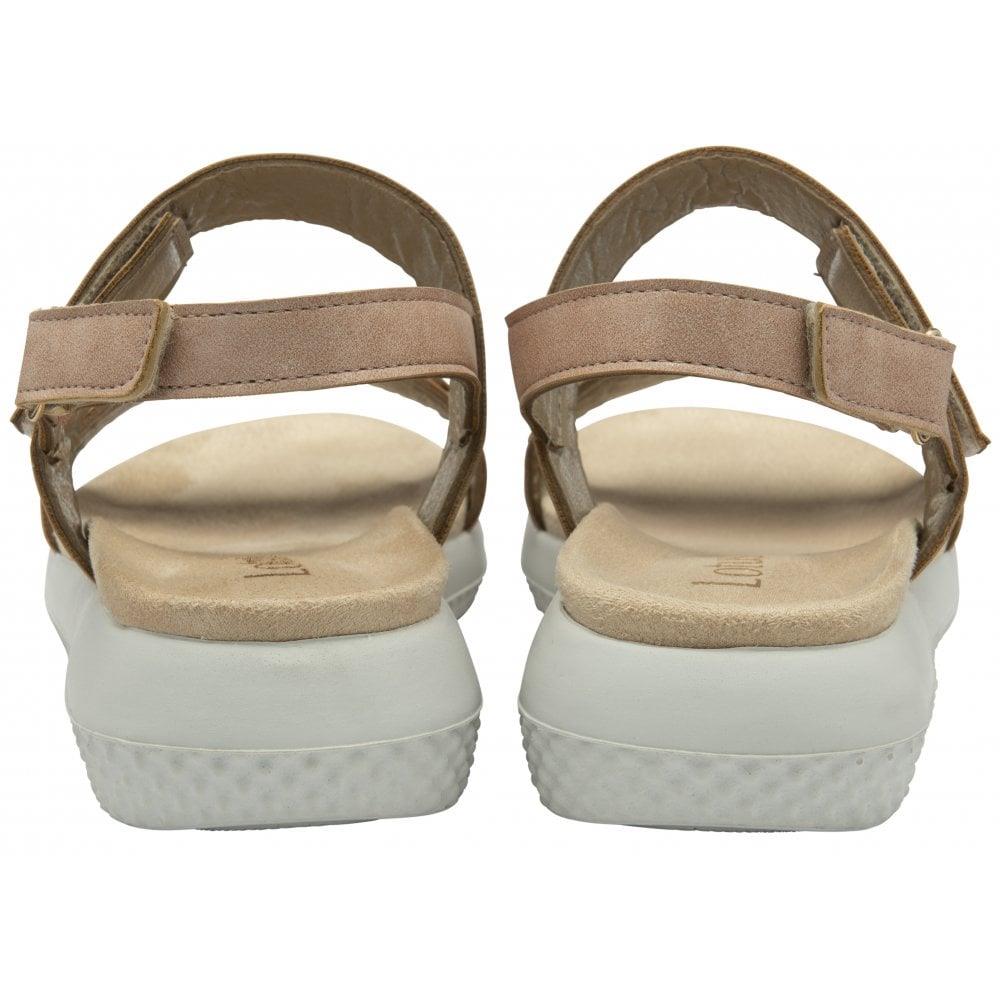 Lotus Ladies Pieve Pink Faux Leather Open Toe Platform Slingback Sandals