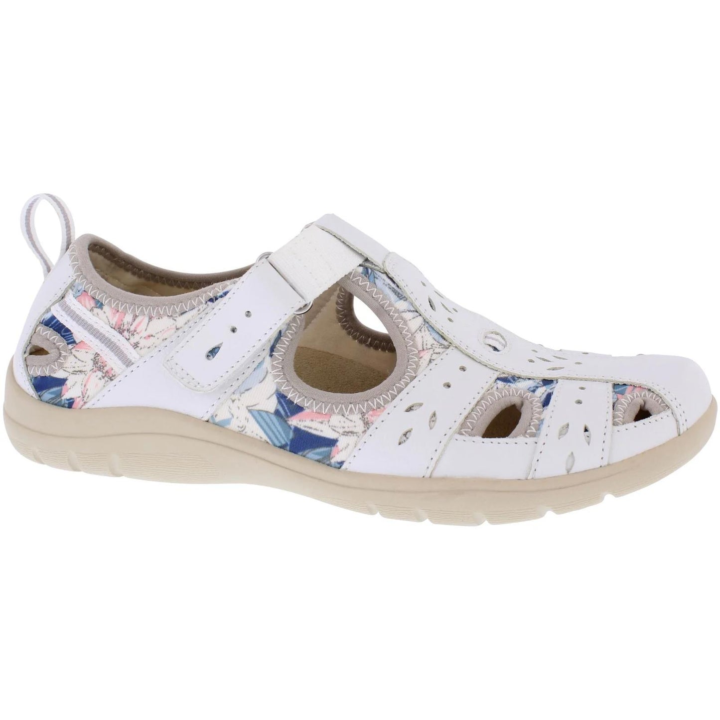 Free Spirit Womens Cleveland White Multi Leather Closed Sandals