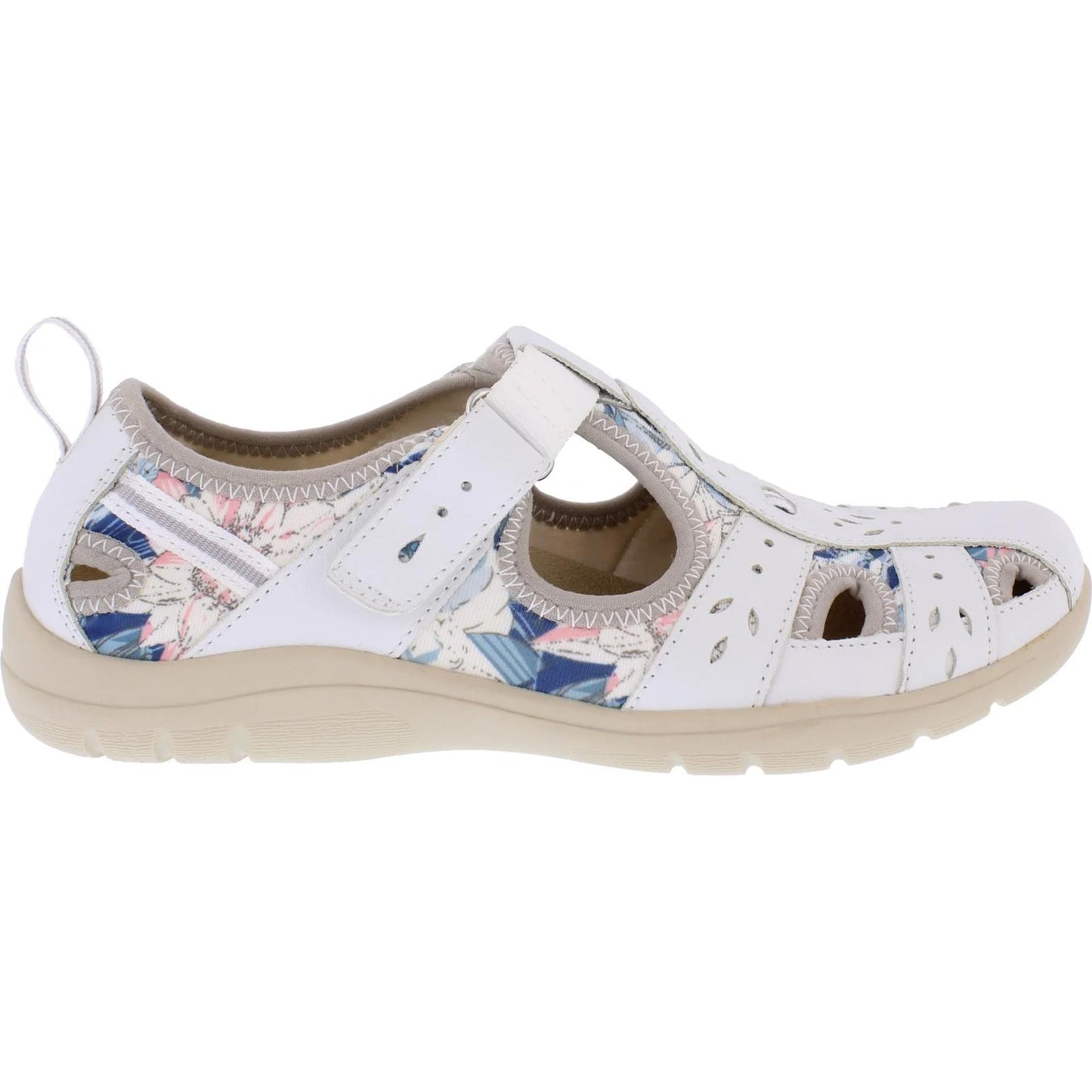 Free Spirit Womens Cleveland White Multi Leather Closed Sandals