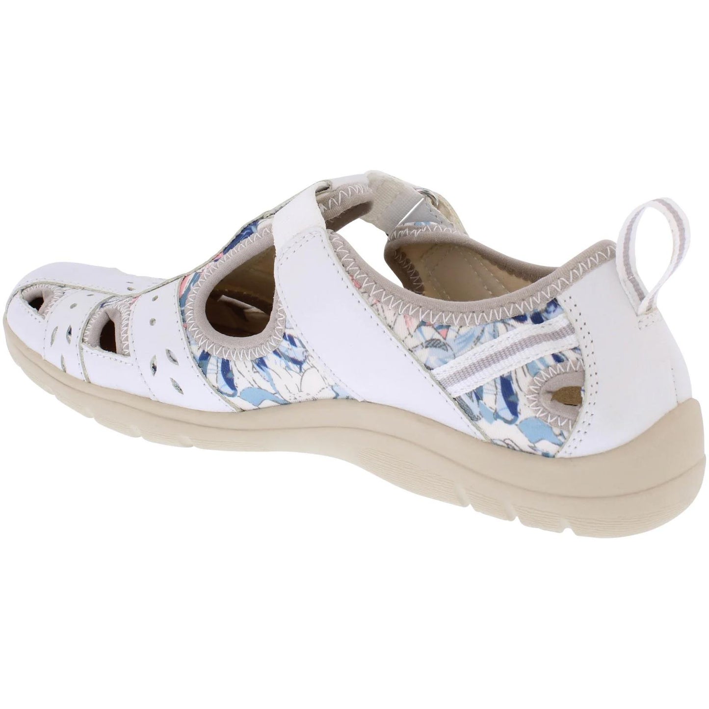 Free Spirit Womens Cleveland White Multi Leather Closed Sandals