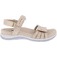 Free Spirit Womens Maddy Champagne Shimmer Leather Fully Adjustable Strap Sandals