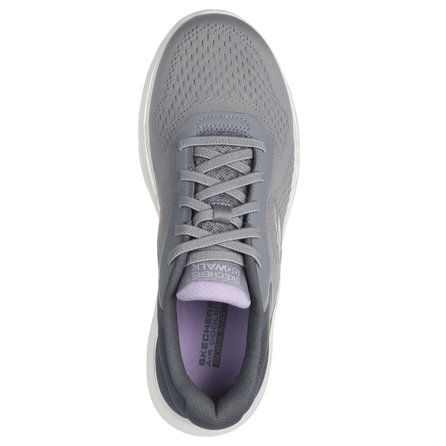 Skechers Womens Go Walk 7 Cosmic Waves Grey/Lavender Vegan Lace Up Trainers