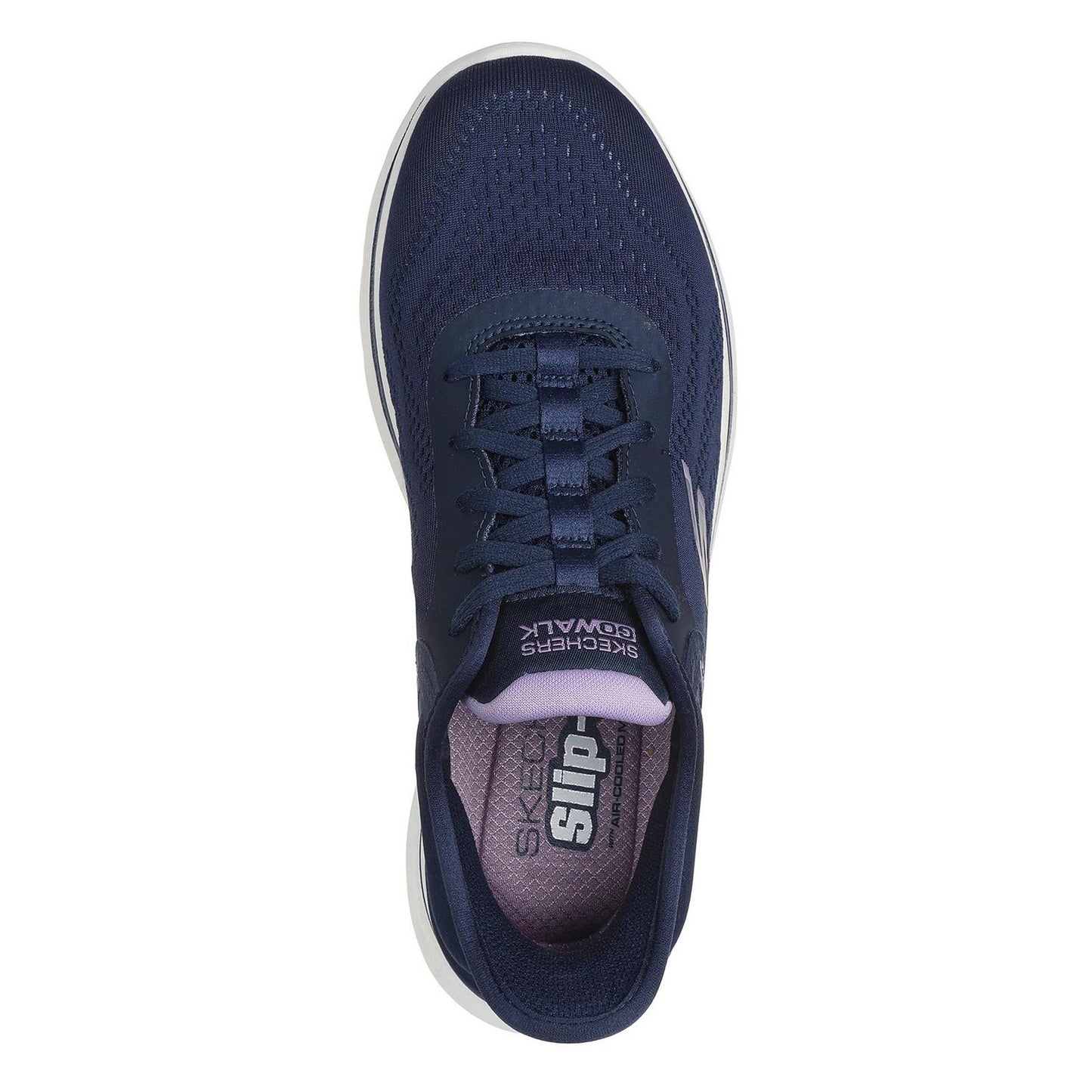 Skechers Womens Go Walk 7 Valin Navy Lavender Slip Ins Vegan Trainers