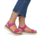 Remonte Womens D0Q55-31 Pink Faux Leather Strap Platform Sandals