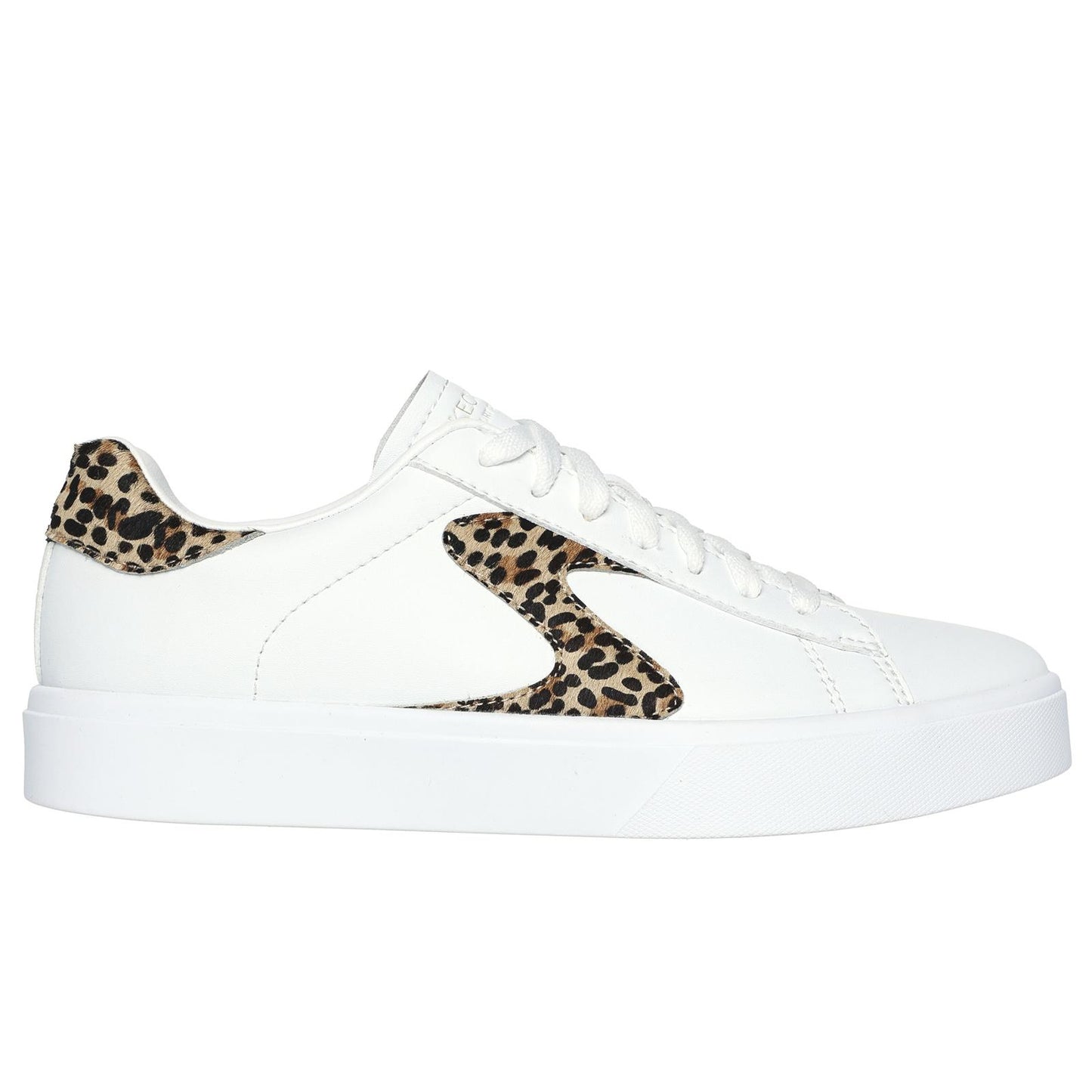 Skechers Womens Eden LX Feeling Fierce White Leopard Court Classic Trainers