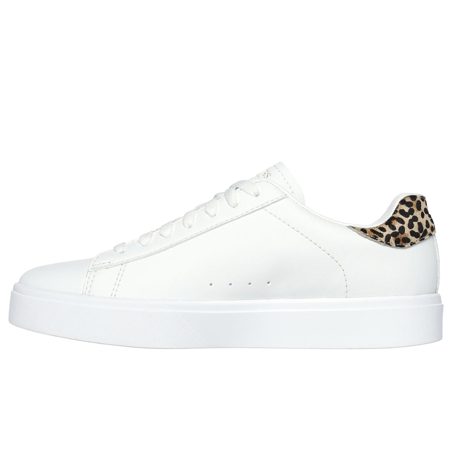 Skechers Womens Eden LX Feeling Fierce White Leopard Court Classic Trainers